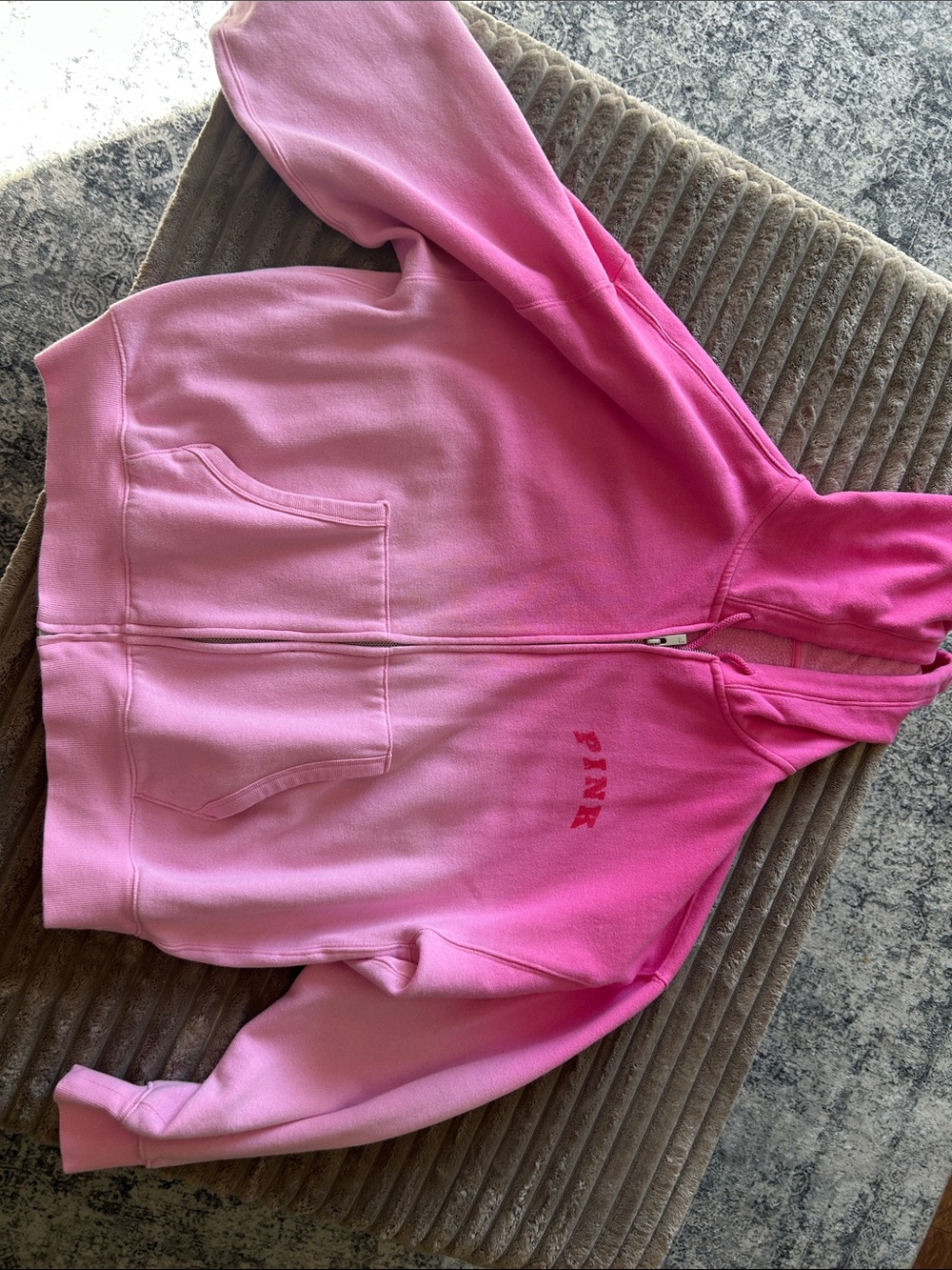 PINK Victoria's Secret Ombre Pink Zip-Up Hoodie